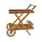 Brown Teak wood Traditional Outdoor Rolling Serving Cart, 32&#x22; x 32&#x22; x 21&#x22;
